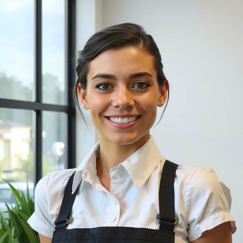 Portrait of a smiling female cleaning professional