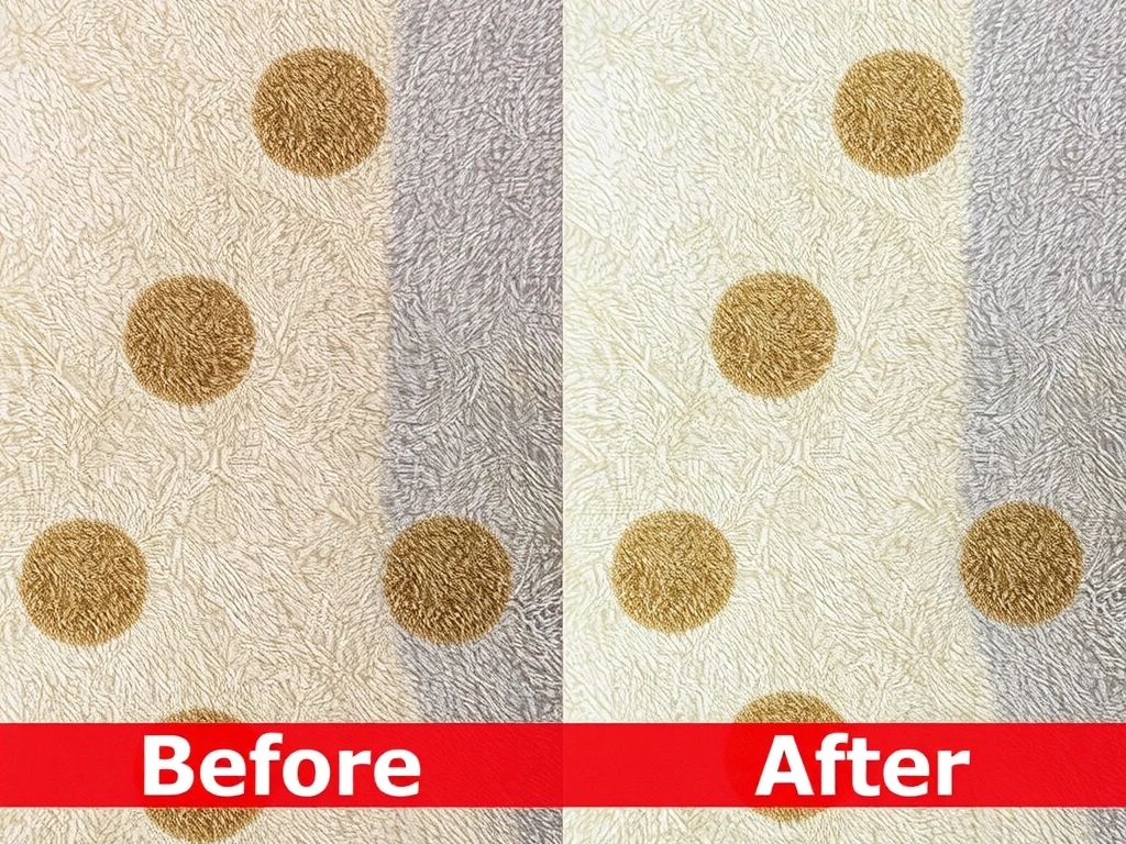 Detailed view of a freshly steam-cleaned carpet, showing significant dirt removal